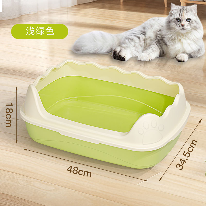 Basina de arena para gatos transfronterizos, inodoro para gatos semi-cerrado super grande, anti-banda de arena extra pequeña, estiércol para gatos pequeños, artículos para gatos
