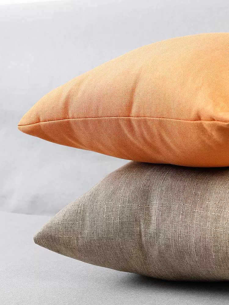Pillow, big square sofa, cotton and linen, increased thickness