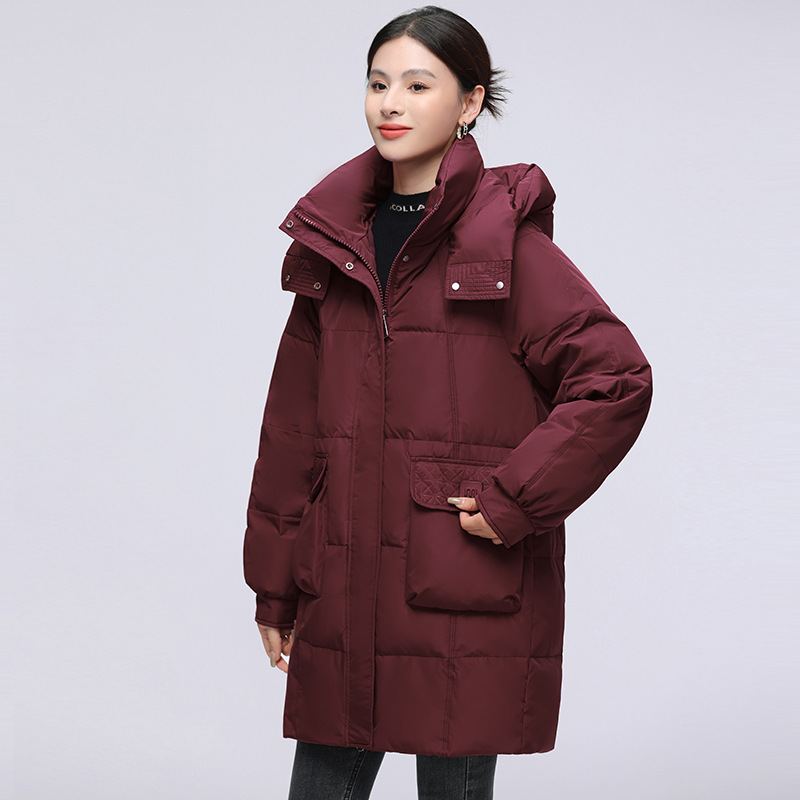 Authentic Clearance down Jacket for Women, Mid-Length, 2026 Winter New Korean Style, Thickened, Popular Fashion Warm Coat