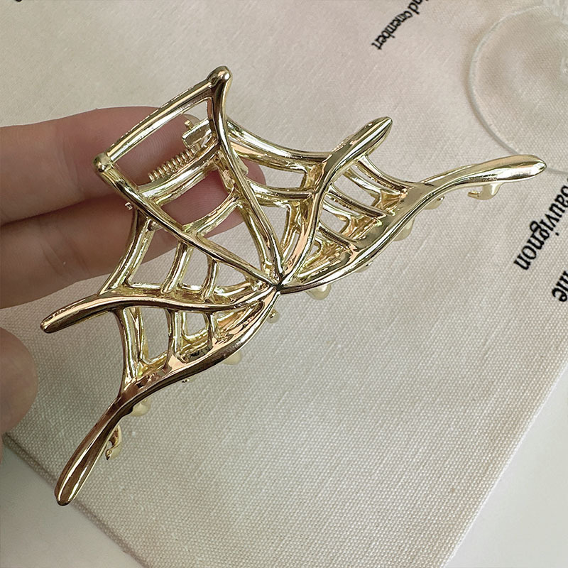 Alloy Material Halloween IG Style Women's Spider Spider Web Skull Claw Alloy Plating Hair Claws