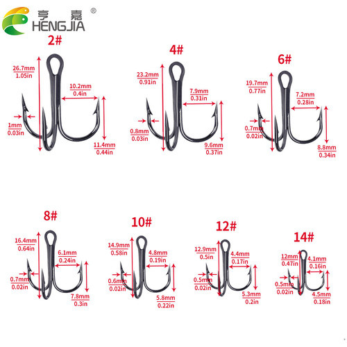 Boxed triple anchor hook Hengjia fishing gear high carbon triple hook 20pcs Luya fish hook fishing gear supplies fish hook wholesale
