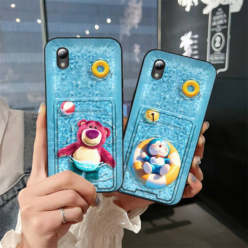 Suitable for Zte Mobile Phone Case, Swimming Ring, Funny and Interesting Card Slot for Photo Insertion, Card Cooling, Youthful Digital Texture