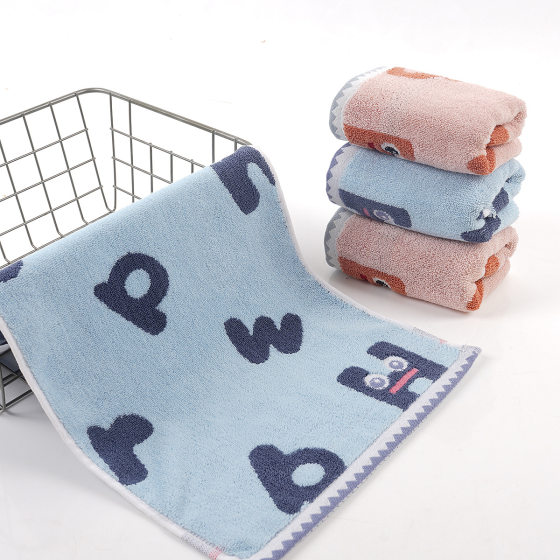 Color yarn cotton children's small towel soft absorbent face cartoon cotton towel wholesale kindergarten baby towel
