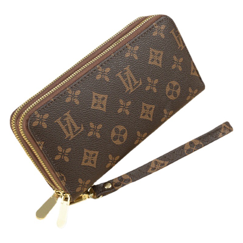 Women's Long Wallet 2025 New European and American Fashion Printed Large Capacity Double Zipper Clutch Bag Presbyterian Mobile Phone Bag