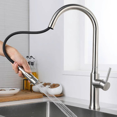 Black kitchen pull-out faucet sink sink hot and cold water dual-mode foreign trade gun gray Grohe faucet