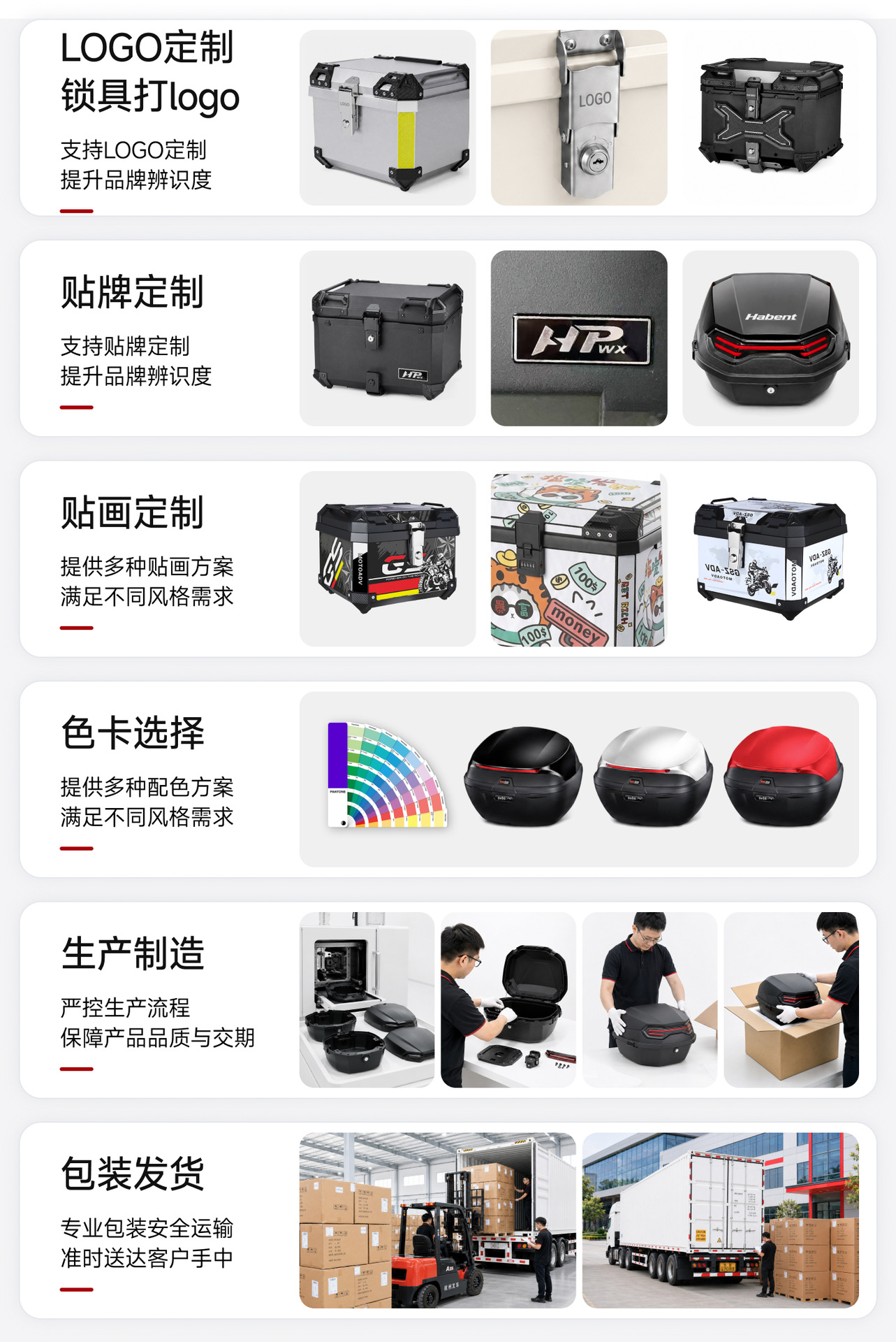 Motorcycle tail box 45L/36L, super large capacity, made of ABS material, universal quick-release design, thickened electric bike trunk