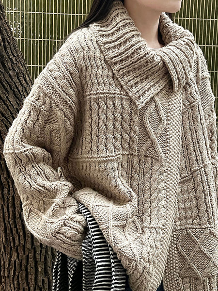 Woolen autumn small design three dimensional knitted sweater