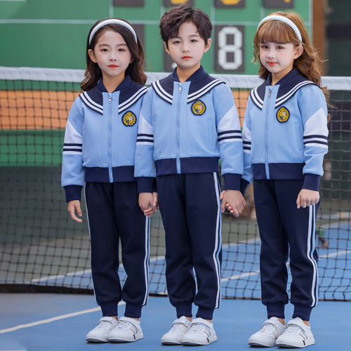 Children's School Uniform Spring and Summer Set Kindergarten Uniform Fashion English Sports Boys and Girls Class Attire