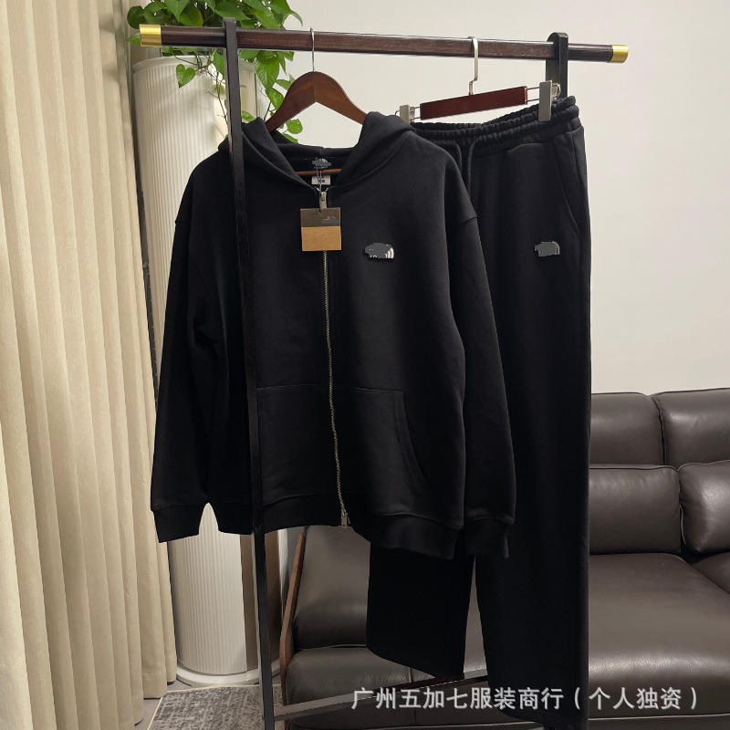 Cross-Border Factory Direct Sales Trendy Brand North Face Men's and Women's Same Style 420g Zipper Hooded Long-Sleeved Casual Suit Men's Sweatshirt