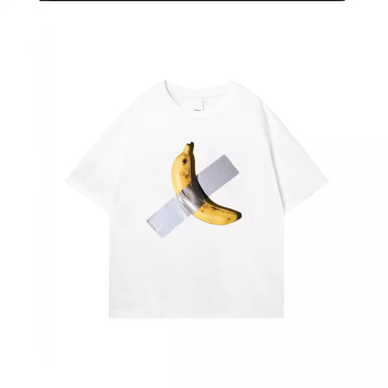 (Ban Banana Filters) Pure Cotton T-Shirt Banana Men's and Women's Short-sleeved Couple T-Shirt Loose Crewneck Salt Boyfriend Wear