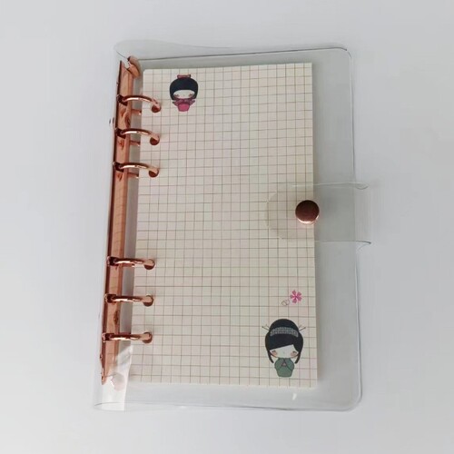 Gold PVC loose-leaf A6 six-hole notepad transparent loose-leaf notebook new travel notebook
