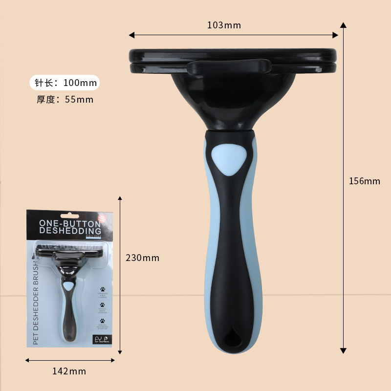 Peine desenredante de doble diente para perros y gatos, peine de aseo para perros, peine para eliminar el pelo suelto, herramienta para desenredar.