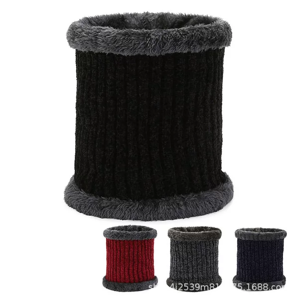 Chenille Neck Gaiter for Autumn and Winter, Fleece-Lined and Thickened for Cycling, Cold Protection, Neck Warmer, Fleece-Lined, Warm Knit Neck Scarf for Men and Women, Cross-Border