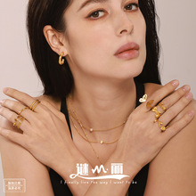 ���� �����򿪿�ָ��ins��С����Ƹ��Ѹ�PVD��18K���ɫ��ָŮ
