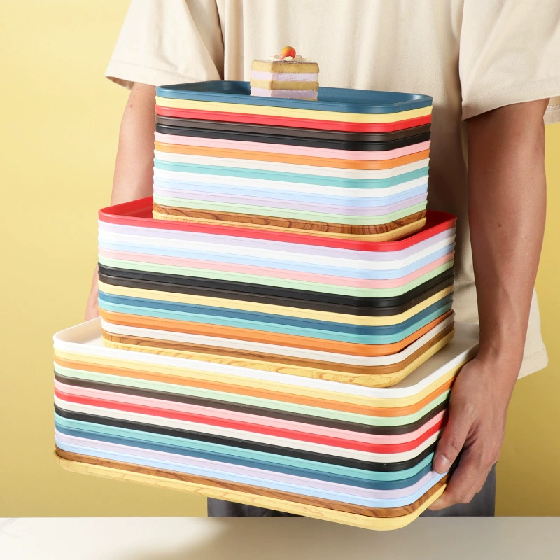 Пшеничная соломенная поднос Домашний ресторан Высокое значение поднос фрукты пластмассовая тарелка прямоугольная закуска тарелка трансграничная