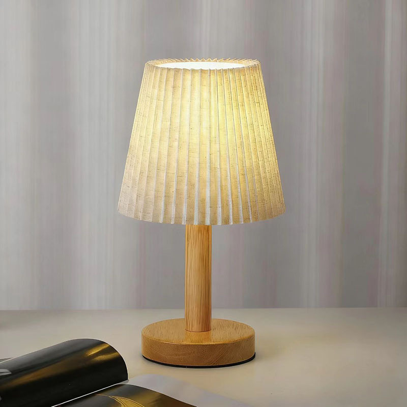 Lámpara de noche de estilo coreano de madera de madera japonesa linas de cama nórdicas lámpara de cabecera de cama de bar decoración de lámpara image 3