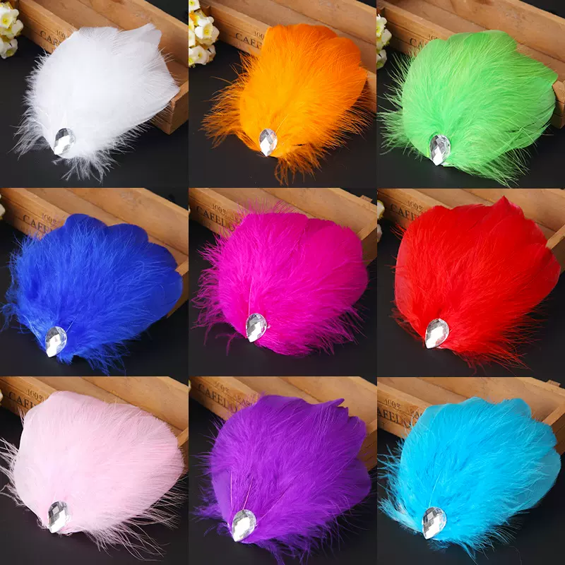 发夹网红2022新款羽毛批发羽毛头饰儿童舞蹈演出表演发饰发夹边夹