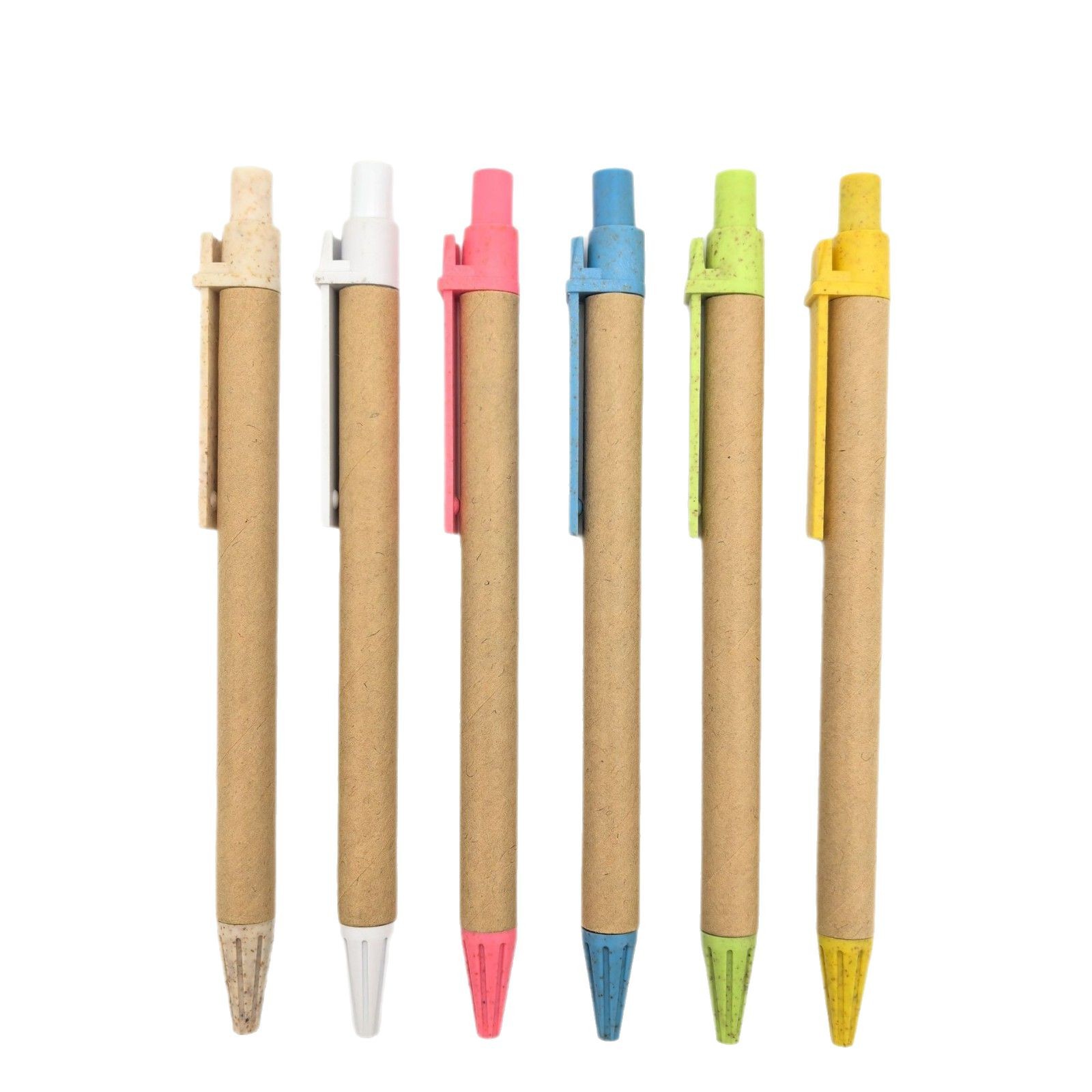 Nuevo material de paja de trigo lápiz de tubo de papel kraft ecológico bolígrafo de tubo de papel personalizado bolígrafo publicitario bolígrafo al por mayor