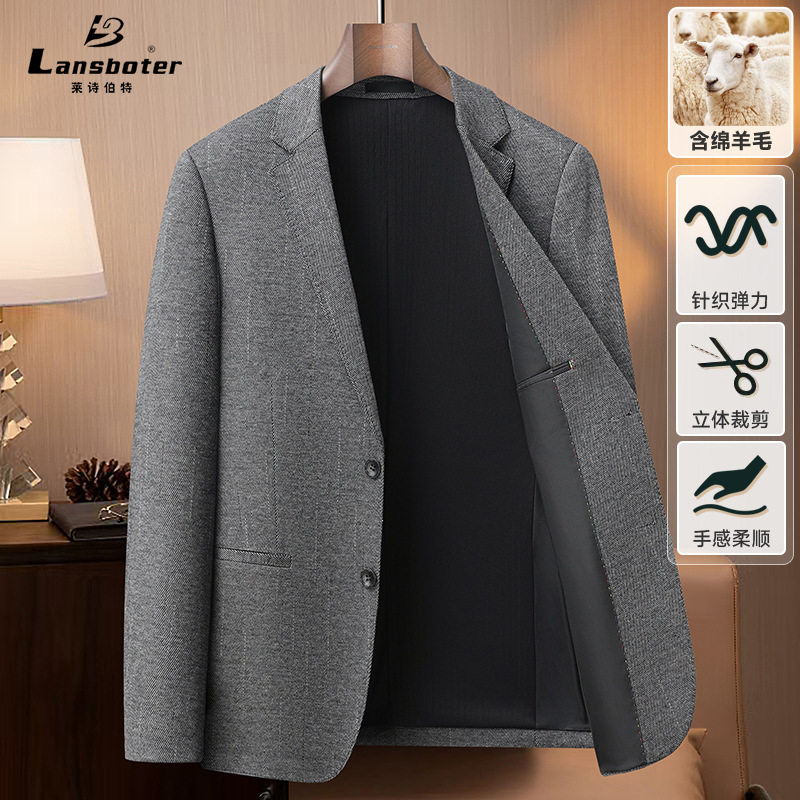 Áo vest nam dáng ôm vừa vặn, tay dài, chất len pha, không cần ủi, giặt máy được — Cà phê Jindian, thanh niên màu xám