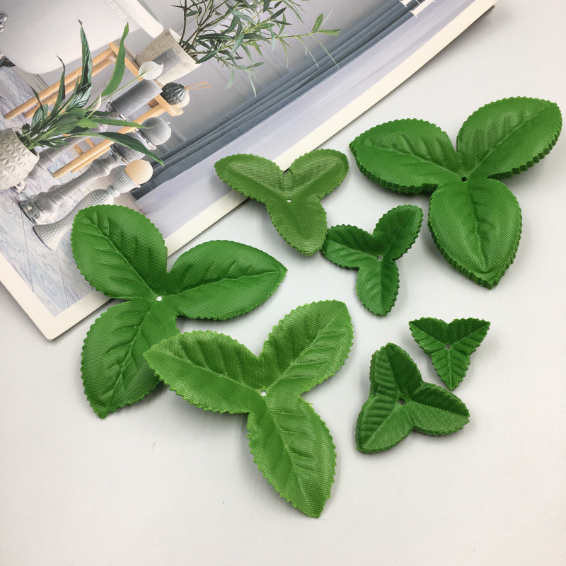 Wedding Home Decoration Flower Arrangement Accessories Simulation Rose Triangle Leaf Scene Layout Simulation Fake Flower Leaf