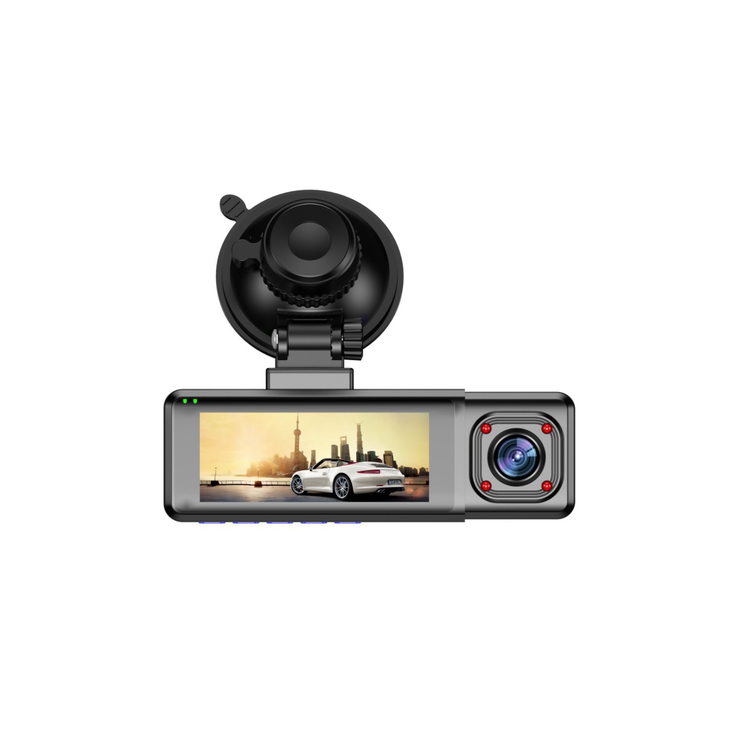 (2개) 국경 간 새로운 3 기록 주행 레코더 3.16 인치 IPS 개인 모델 더블 녹화 4K 1080P 3 화면 디스플레이