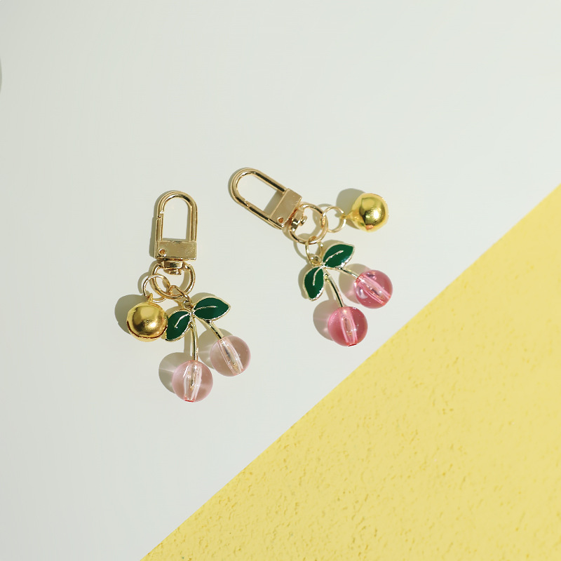 5g Weight Bag Charms Bag Accessories Type 1 Piece Quantity Daily Occasion Metal Material Cherry Pattern Cute, Modern Style Style 1 Piece Metal Cherry Bag Charms 4