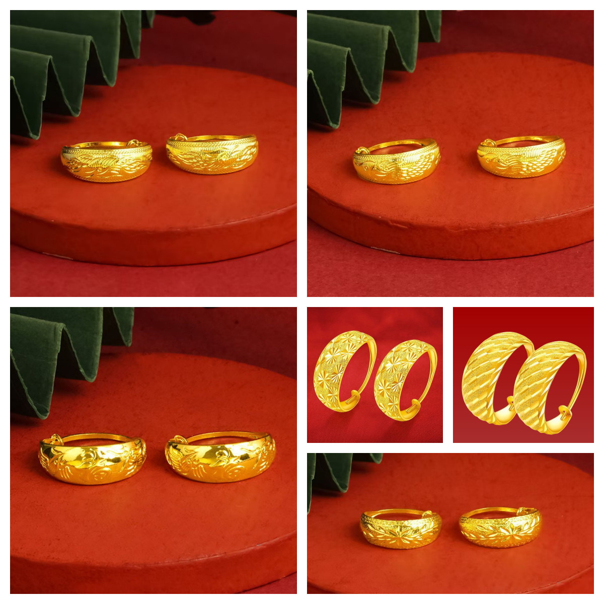Brass earrings, accessory for elderly