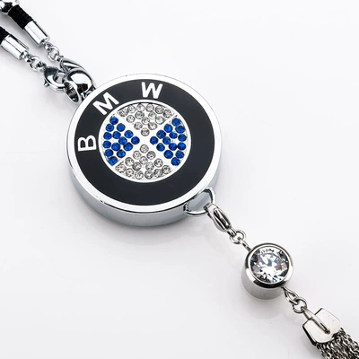 with Long-Lasting Light Fragrance Essential Oil | Car hanging - bmw-full-diamond-pendant-tassel-pendant-comes-with-spray-head-perfume-1-bottle-of-blue-ocean