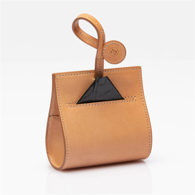 Amazon Best Selling PU Leather Pet Waste Bag Portable Hanging Pouch Dog Potty Bag Storage Bag Pet Trash Bag Storage