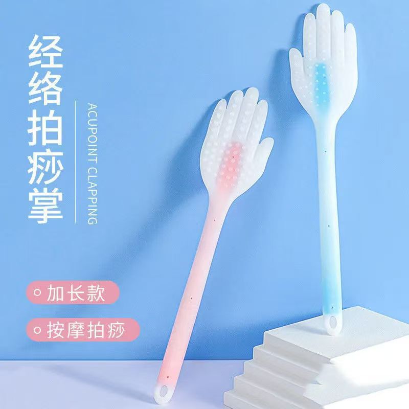 拍痧板经络按摩锤刮痧拍捶背按摩敲打器颈椎锤硅胶拍打棒家用养生|undefined