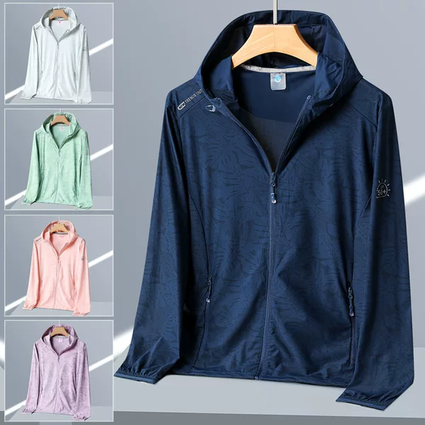 Outdoor Summer Couple's Ice-Cooling Cycling Clothing Camouflage Hooded Skin Jacket Women's Hooded Sun Protection Clothing Men's Mountaineering Workwear