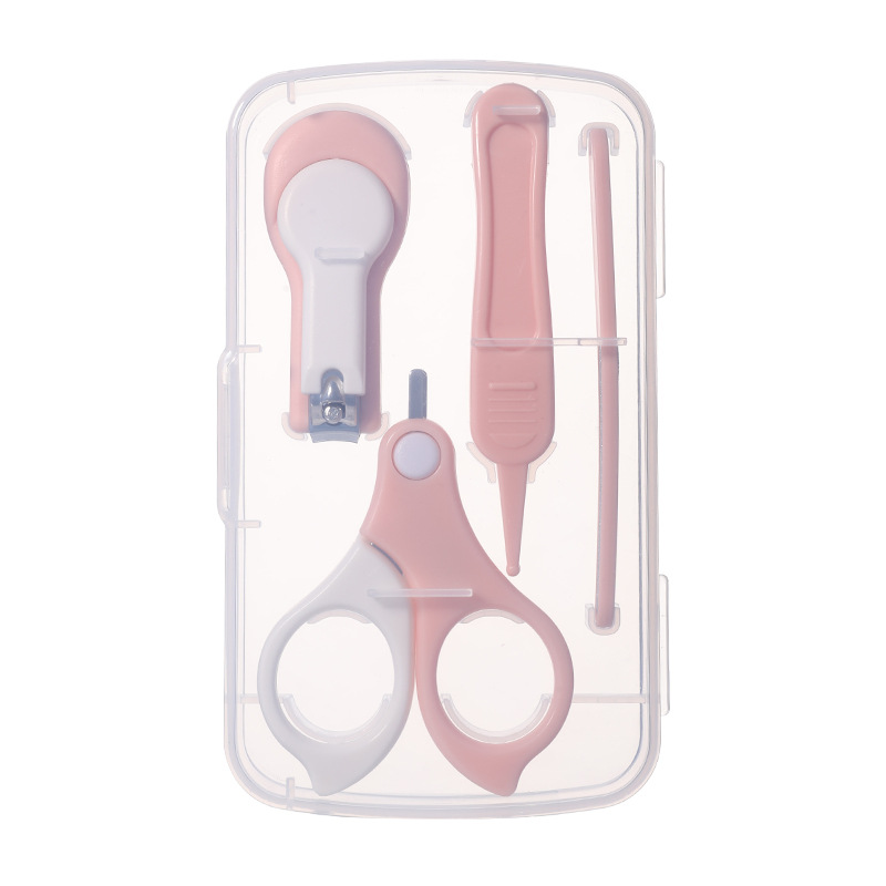 Cuatro piezas de tijeras de uñas para bebés multicolores, ajuste de clip de uñas de seguridad para bebés, conjunto de archivos de uñas para bebés