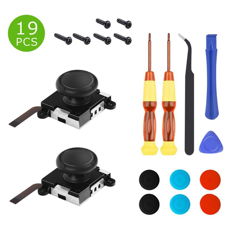 Nintendo interruptor multi-pieza destornillador mango herramienta de reparación 3D Rocker alegría-con accesorios de reparación de acogida