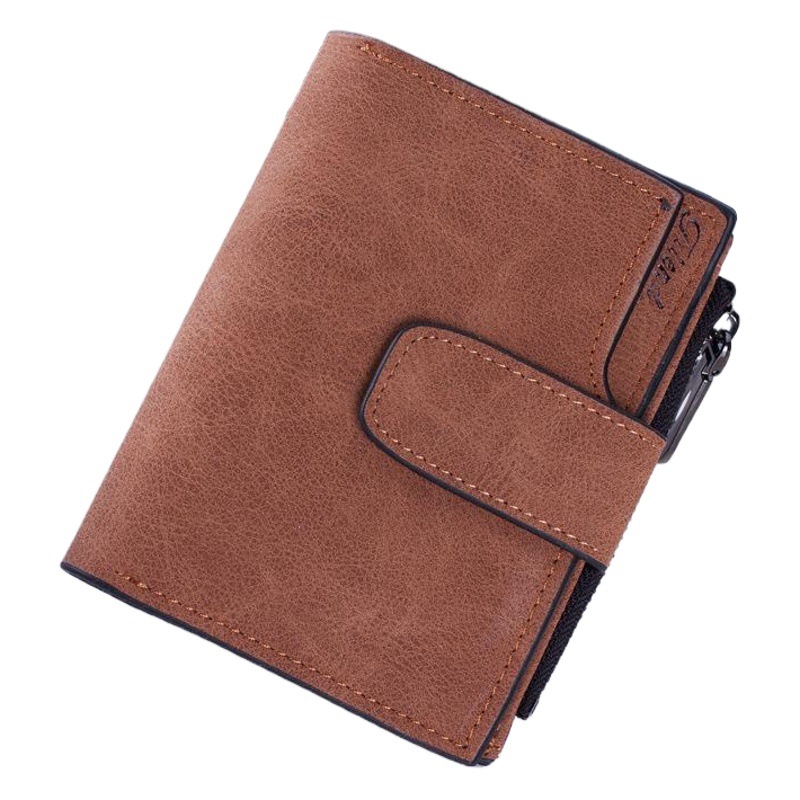 Estilo coreano hebilla retro estudiante esmerilado multi-tarjeta de la cremallera de la cartera de las mujeres monedero corto