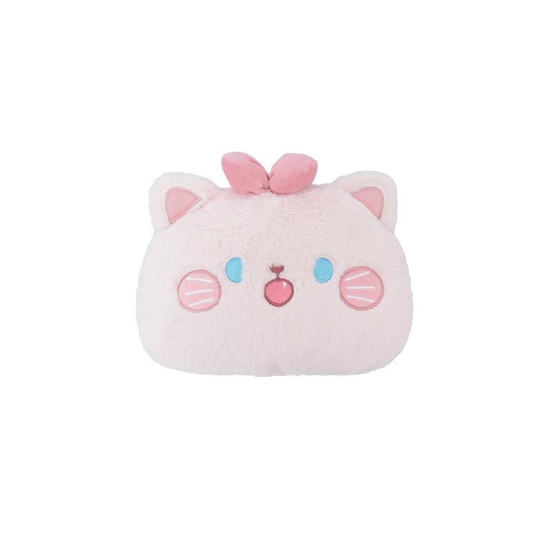 토끼털 자수 리본 고양이 머리 받침