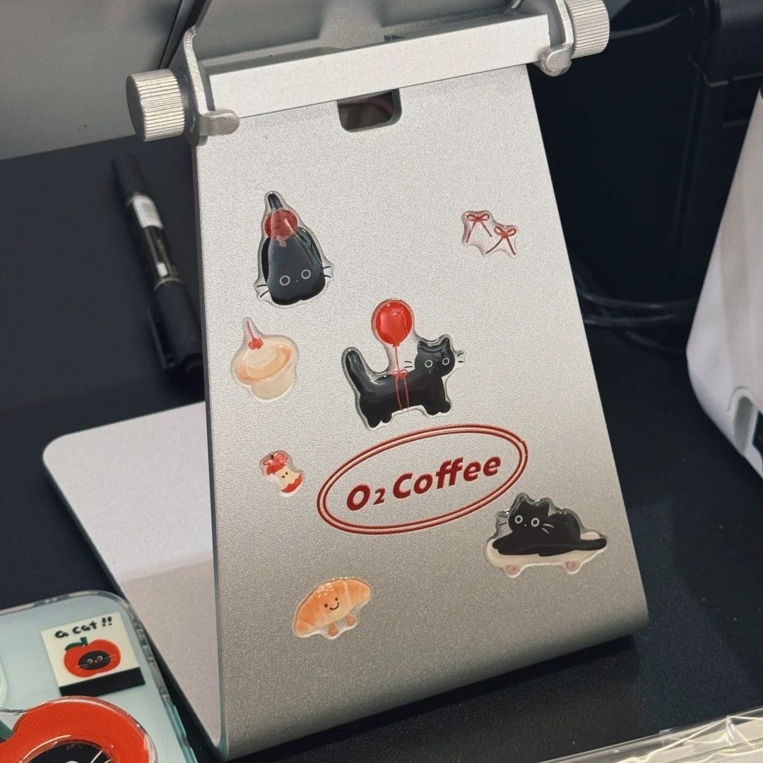 Pegatinas de bricolaje de gelatina estilo coreano ins pequeño gato negro Pegatinas de gelatina Cámara Teléfono móvil Computadora Pegatinas de gelatina Pegatinas de equipaje