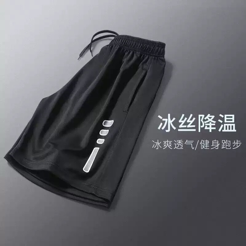 Men's Sports Shorts Casual Quick-Dry Running Ice Silk Basketball Shorts Summer Beach Soccer Shorts Trendy