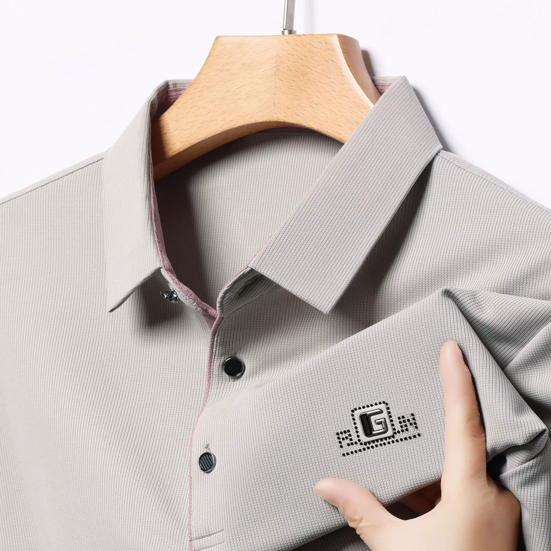 Смена сезона новая рубашка с короткими рукавами POLO среднего возраста мужчины простой повседневный дикий воротник с принтом футболка мужской тонкий топ