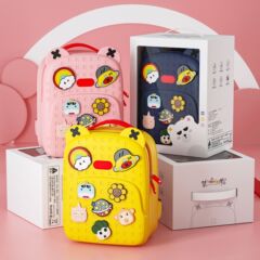 大容量シリコンファッショナブルなバックパック子供用 DIY クロスボディバッグ脊椎保護と負担軽減小学生スクールバッグ