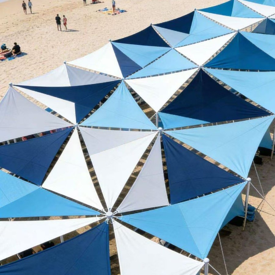 Triangular Sunshade Sail, Cultural Tourism Landscape Canopy, Market Commercial Street Rainproof and Sunproof Tensile Sunshade Sail, Beautiful Decorative Display