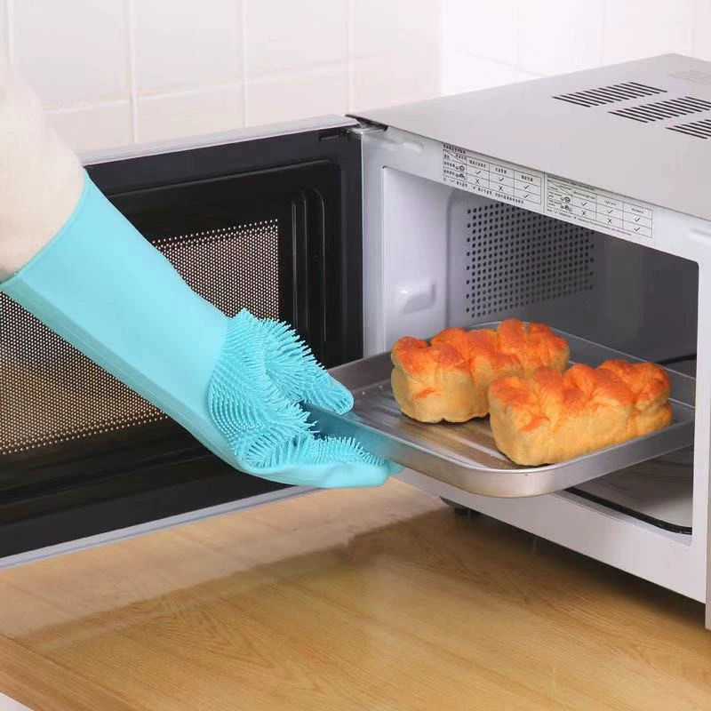 Silicone gloves, non-slip waterproof hygienic brush