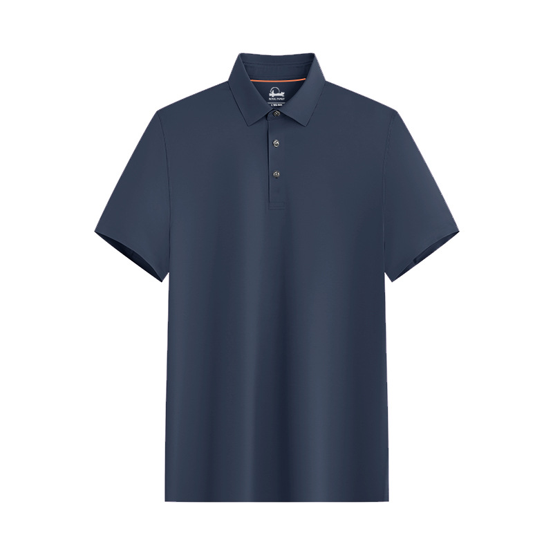 [Super High Count Long-Staple Cotton] Xiahu Shijia 80-Count Polo Shirt Men's Liquid Ammonia Mercerized Cool Lapel Short-Sleeved 377