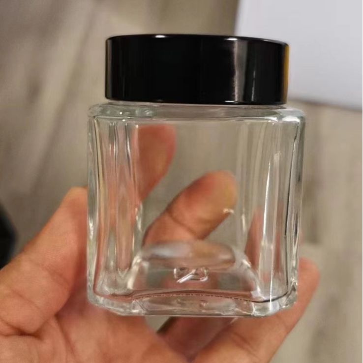 厂家批发新款200ml八角蜂蜜玻璃瓶密封罐方形加厚透明蜂蜜瓶玻璃
