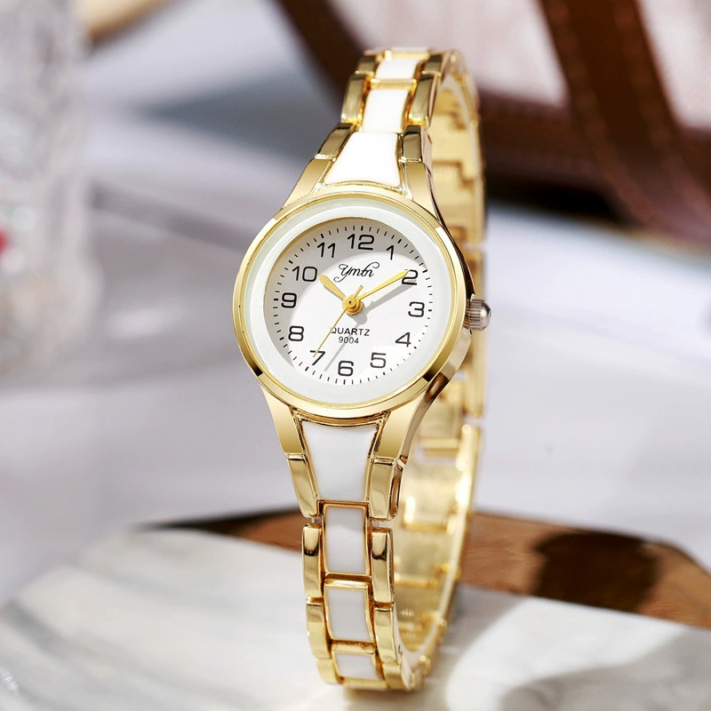 Women's watch (YMK) quartz, stainless steel bracelet, 2.8 cm dial, water-resistant life-proof