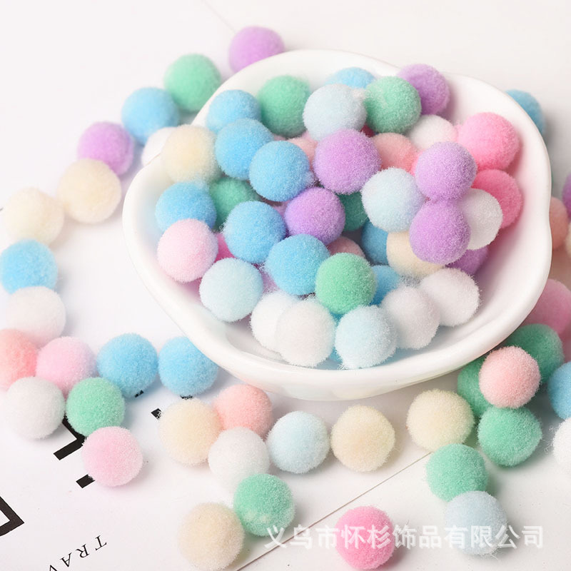 10-30mm color de alta elasticidad color bola de pelo pequeña jardín de infantes niños bricolaje material hecho a mano accesorios