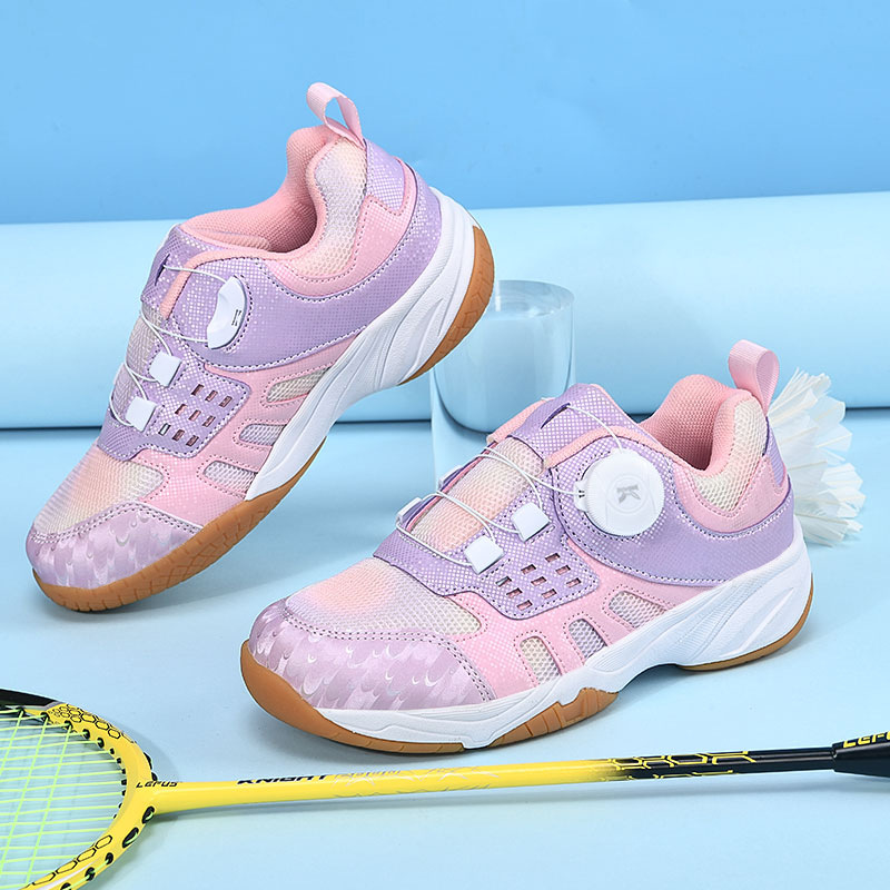 Zapatos de bádminton profesionales de carbono real botón mágico para niños zapatos de malla antideslizante para niños zapatos de deporte transpirables para niños y niñas
