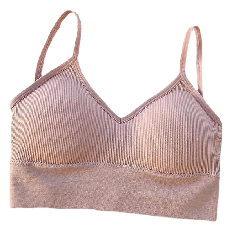 Correa cruzada grande U belleza espalda ropa interior envuelto pecho tubo superior no anillo de acero chica con almohadilla en el pecho bottoming backless ropa interior mujeres