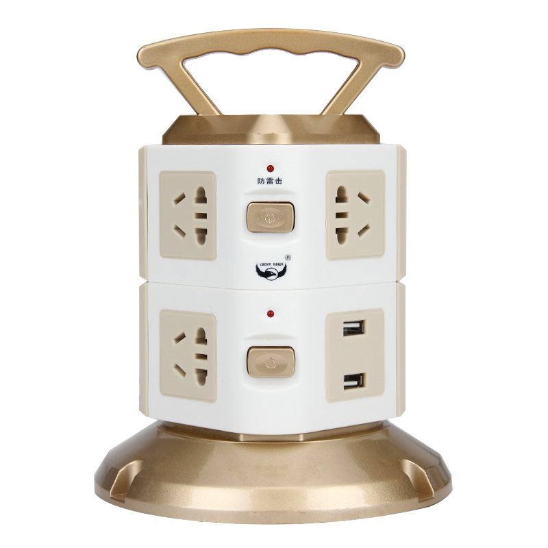 Producción y ventas de oficina de oro, Taihao Jin vertical portátil, carga USB, comercio exterior, exportación, nuevo enchufe de fila