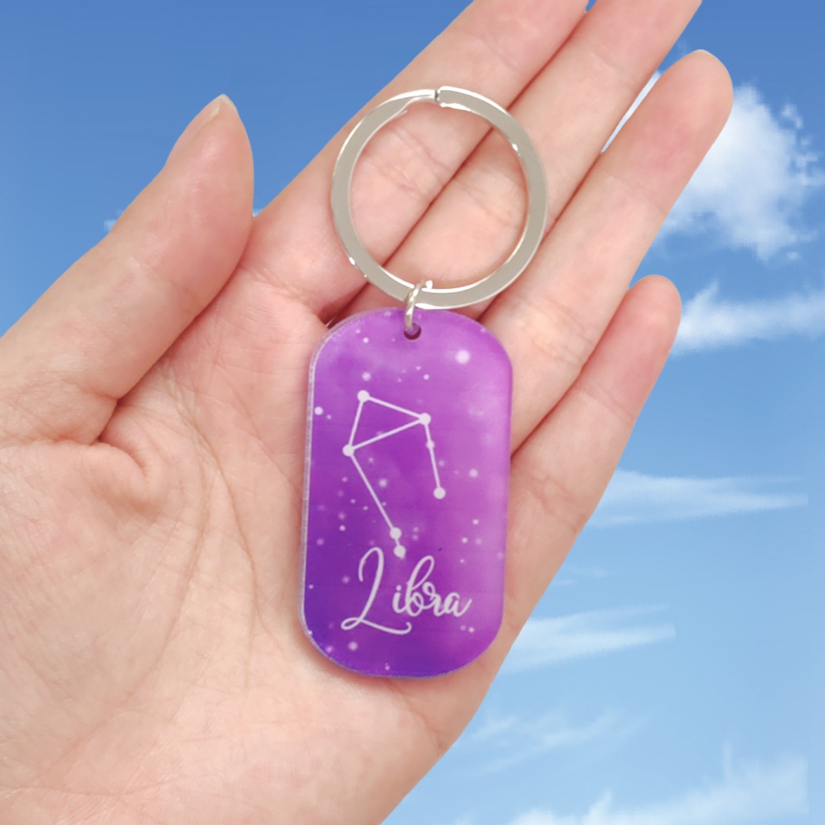 12g Weight Keychain Classification 1 Piece Quantity Daily Occasion Acrylic Material Letter, Constellation Pattern Unisex Gender Romantic Style Romantic Letter Constellation Arylic Unisex Keychain 8