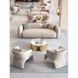 Hotel Lobby Vip Rest Area Reception Sofa Coffee Table Combination Shop Medical Beauty Office Negotiation Sofa